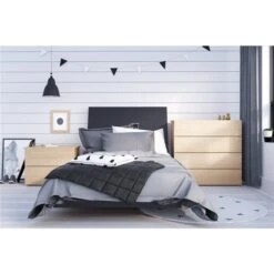 Nexera 2-Drawer Natural Maple Nightstand