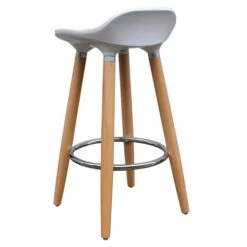 Worldwide Home Furnishings !nspire White ABS Seat With Wood Base Counter Stool (Set Of 2)