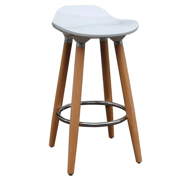 Worldwide Home Furnishings !nspire White ABS Seat With Wood Base Counter Stool (Set Of 2) 4 Worldwide Home Furnishings !nspire White ABS Seat With Wood Base Counter Stool (Set Of 2) - Image 2