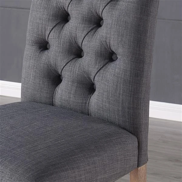 Worldwide Home Furnishings !nspire Grey Button Tufted Fabric Counter Stool (Set Of 2) 4 Worldwide Home Furnishings !nspire Grey Button Tufted Fabric Counter Stool (Set Of 2) - Image 2