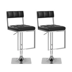 CorLiving Adjustable (25in - 33in) Tufted Black Faux Leather Barstool (Set Of 2) -Rona shop 330002901 MainImage 001 l