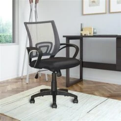 CoreLiving 22.00-in X 18.25-in Dark Grey Mesh Back Office Chair