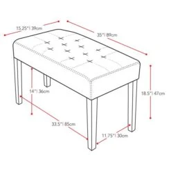 CorLiving Fresno 11-Lbs 19-In X 35-In X 15-In Black Leatherette 12-Panel Indoor Bench -Rona shop 330004071 AlternateImage2 l