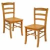 Winsome Wood Benjamin 17.79-in Light Oak Ladder Back Dining Chair (Set Of 2)