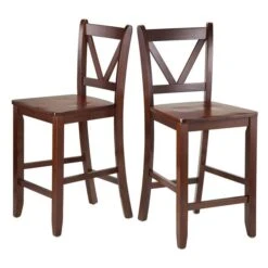 Winsome Wood Victor Wood Counter Stools 16.54-in X 23.98-in (Set Of 2)