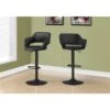 Monarch Specialties Monarch 24.25-in Faux Leather Black Metal Barstool