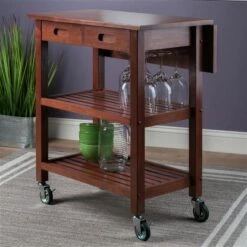 Winsome Wood 33.07-in Walnut Wood Jonathan Kitchen Cart -Rona shop 330010548 AlternateImage1 l