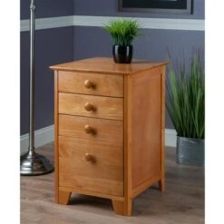 Winsome Wood Studio Cabinet - 4 Drawers - 28.94-in - Wood - Honey