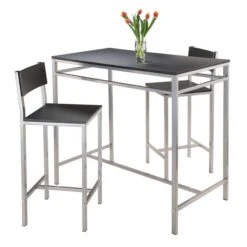 Winsome Wood Hanley Black 3 Piece Metal Dining Set