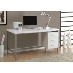 Monarch Specialties Monarch 60-in X 31-in White Office Desk 7 Monarch Specialties Monarch 60-in X 31-in White Office Desk -Rona shop 330016973 AlternateImage1 l