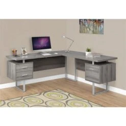 Monarch Specialties Monarch 71-in X 30-in Dark Taupe L-Shaped Computer Desk