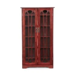 Southern Enterprises Dark Cherry Red Composite 6-Shelf Bookcase