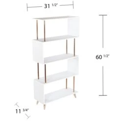 Southern Enterprises Bakri White And Champagne Composite 4-Tier Shelf