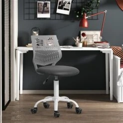 Homycasa Favors Dark Grey Ergonomic Adjustable Height Swivel Desk Chair