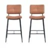 Homycasa Independence Vintage Brown Bar Height (27-in To 35-in) Upholstered Bar Stool - 2-Pack