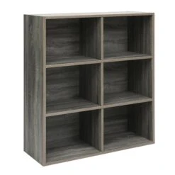 Homycasa 6-Compartment Rustic Grey Composite Wood Storage Shelf -Rona shop 330957820 MainImage 001 l