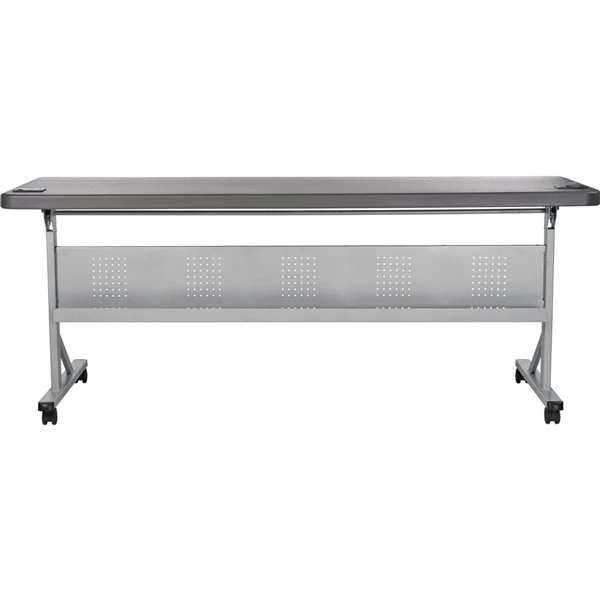 National Public Seating Flip-N-Store 24-in X 72-in Indoor Rectangular Plastic Grey Folding Table 7 National Public Seating Flip-N-Store 24-in X 72-in Indoor Rectangular Plastic Grey Folding Table - Image 5