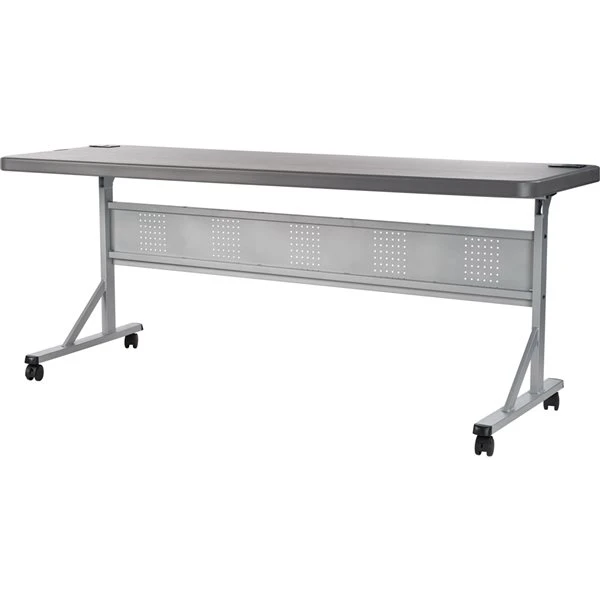 National Public Seating Flip-N-Store 24-in X 72-in Indoor Rectangular Plastic Grey Folding Table 6 National Public Seating Flip-N-Store 24-in X 72-in Indoor Rectangular Plastic Grey Folding Table - Image 4