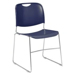 National Public Seating 8500 Series Traditional Navy Blue Side Chair (Metal Frame) - Set Of 4