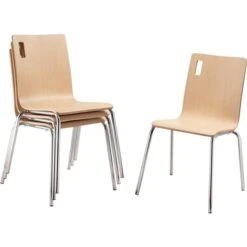 National Public Seating Bushwick Series Contemporary Side Chair (Metal Frame) - Set Of 4