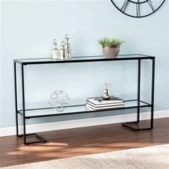 Southern Enterprises Hastry Clear Glass Console Table