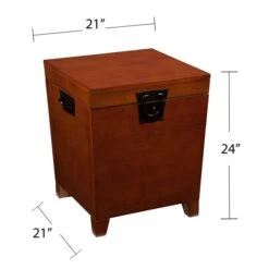 Southern Enterprises Ellison Oak Wood Square End Table