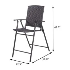 Costway Outdoor Brown Metal Solid Standard Folding Chair - Set Of 4 -Rona shop 330972967 AlternateImage1 l