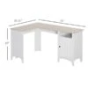 HomCom 17.75-in White Modern/Contemporary L-Shaped Desk