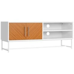HomCom White And Brown TV Stand -Rona shop 330974788 MainImage 001 l