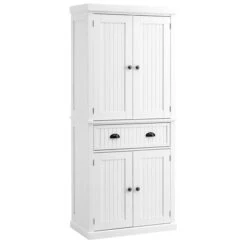 HomCom White Composite 72.5-in H X 30-in W Pantry