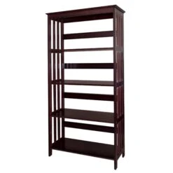 ORE International Espresso Wood 4-Shelf Standard Bookcase