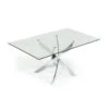 Plata Import Sonar Rectangular Fixed Standard (30-in H) Glass Table With Chrome Stainless Steel Base