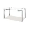 Plata Import Roca Fixed Rectangular Standard (30-in H) Glass Table With Silver Stainless Steel Base