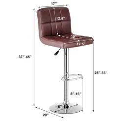 Costway Brown Adjustable Height Upholstered Swivel Bar Stools - Set Of 2 -Rona shop 330999574 AlternateImage1 l