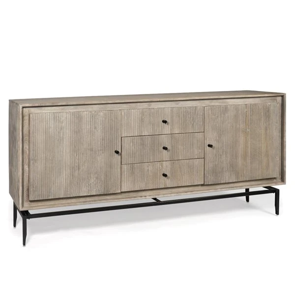 Gild Design House Camilo 3-Door Grey/Brown Mango Wood Sideboard - 69-in 6 Gild Design House Camilo 3-Door Grey/Brown Mango Wood Sideboard - 69-in - Image 4