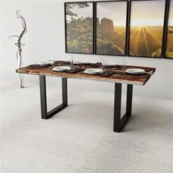 MobX ZEN Rectangular Wood Fixed Standard (30-in H) Table With Black Metal Base -Rona shop 331003029 MainImage 001 l