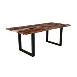 MobX ZEN 80-in L Sheesham Wood Rectangular Fixed Standard (30-in H) Table With Black Metal Base -Rona shop 331003056 AlternateImage1 l