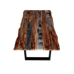 MobX ZEN 80-in L Sheesham Wood Rectangular Fixed Standard (30-in H) Table With Black Metal Base -Rona shop 331003056 AlternateImage2 l