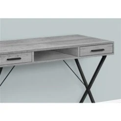Monarch Specialties 42-in Grey Faux Wood Modern/Contemporary Computer Desk