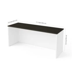 Bestar Pro-Concept Plus 72-in Narrow Desk Shell - White And Deep Grey