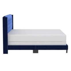 WHI Blue King Velvet Upholstered Bed