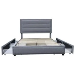 !nspire Grey Queen Upholstered Bed With Integrated Storage And Adjustable Headboard -Rona shop 331025346 AlternateImage4 l