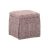 Inspired Home Jakayla Modern Paisley Red Linen Square Integrated Storage Ottoman