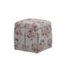 Inspired Home Jakayla Modern Manor Floral Linen Square Integrated Storage Ottoman