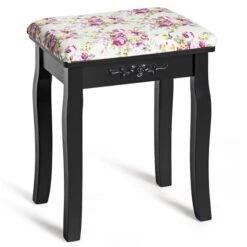 Costway 16-in W X 20-in H Black Rectangular Makeup Vanity Stool With Padded Cushion 11 Costway 16-in W X 20-in H Black Rectangular Makeup Vanity Stool With Padded Cushion -Rona shop 331026445 MainImage 001 l