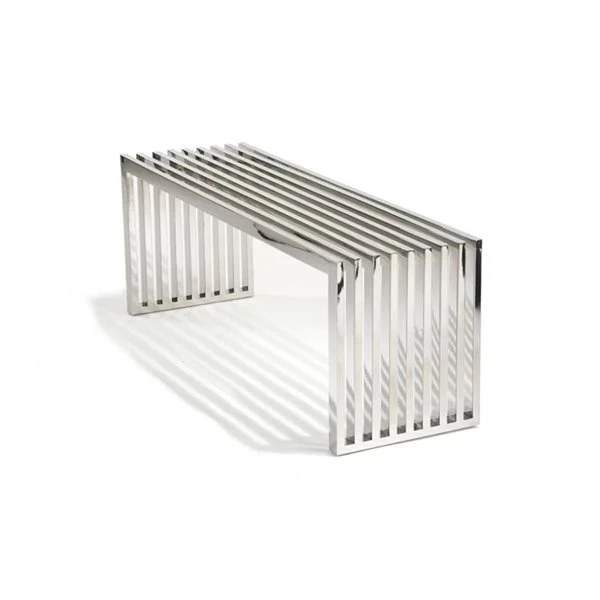 Plata Import Nove 48-in Modern Brushed Stainless Steel Bench 5 Plata Import Nove 48-in Modern Brushed Stainless Steel Bench - Image 3