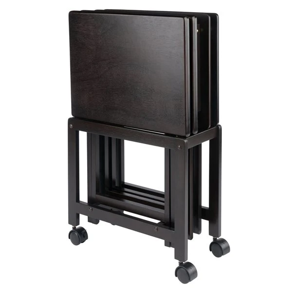 Winsome Wood Allen 5-Piece Snack Table Set - Coffee 5 Winsome Wood Allen 5-Piece Snack Table Set - Coffee - Image 3