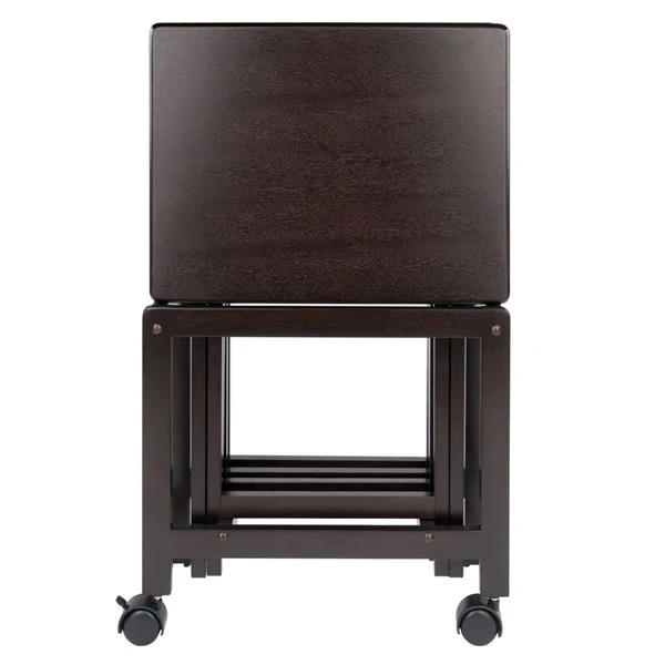 Winsome Wood Allen 5-Piece Snack Table Set - Coffee 4 Winsome Wood Allen 5-Piece Snack Table Set - Coffee - Image 2