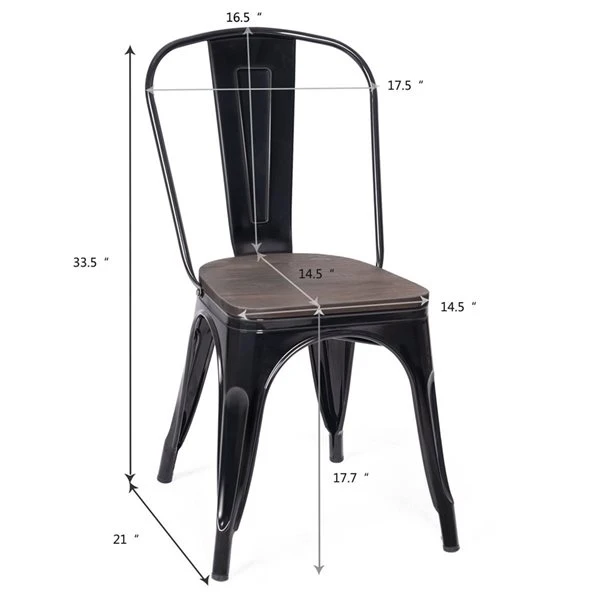 Costway Black Contemporary Side Chair With Metal Frame - Set Of 4 6 Costway Black Contemporary Side Chair With Metal Frame - Set Of 4 - Image 4