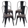 Costway Black Contemporary Side Chair With Metal Frame - Set Of 4 -Rona shop 331038049 AlternateImage2 l